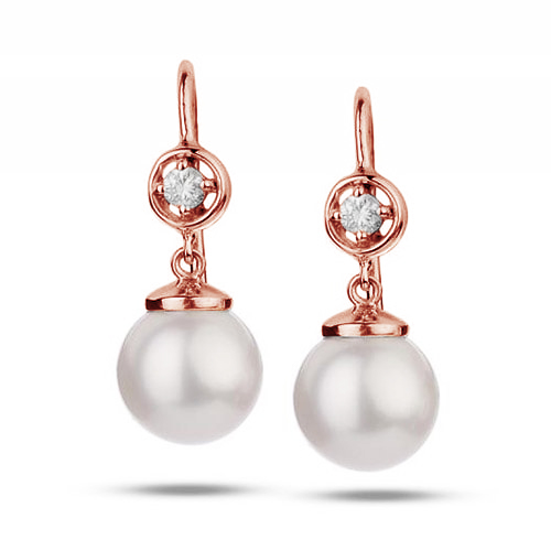 Perlové náušnice z ružoveho zlata 79151