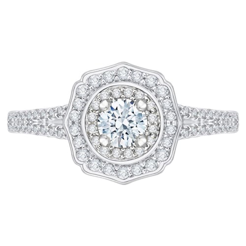 Extravagantný halo zásnubný prsteň s lab-grown diamantmi Giannes