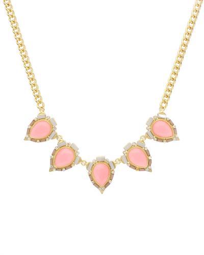 Ružový pozlátený náhrdelník