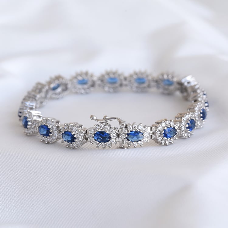 Zafírový náramok z bieleho zlata 142015