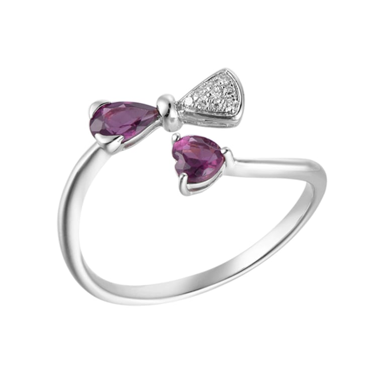 Drahokamový prsteň z bieleho zlata