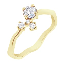 Cluster prsteň s moissanitom a lab-grown diamantmi Roche