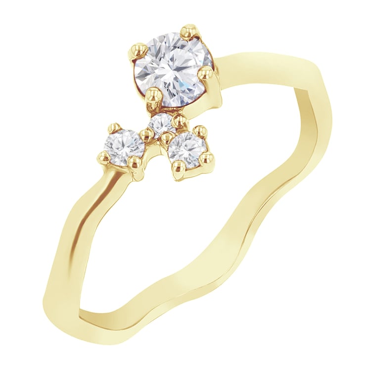 Cluster prsteň s moissanitom a lab-grown diamantmi Roche 125303