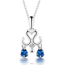 Prívesok v znamení Váh so zafírmi a diamantom Libra