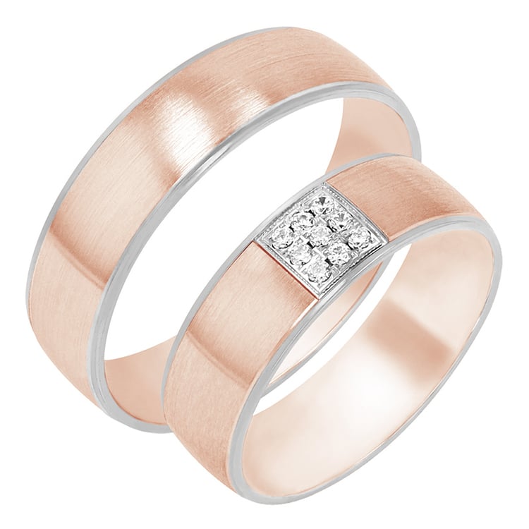 Snubné prstene z ružového zlata 80403