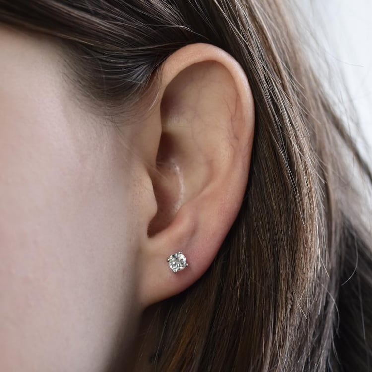 Náušnice zo zlata s bielymi topásmi Attena 29487