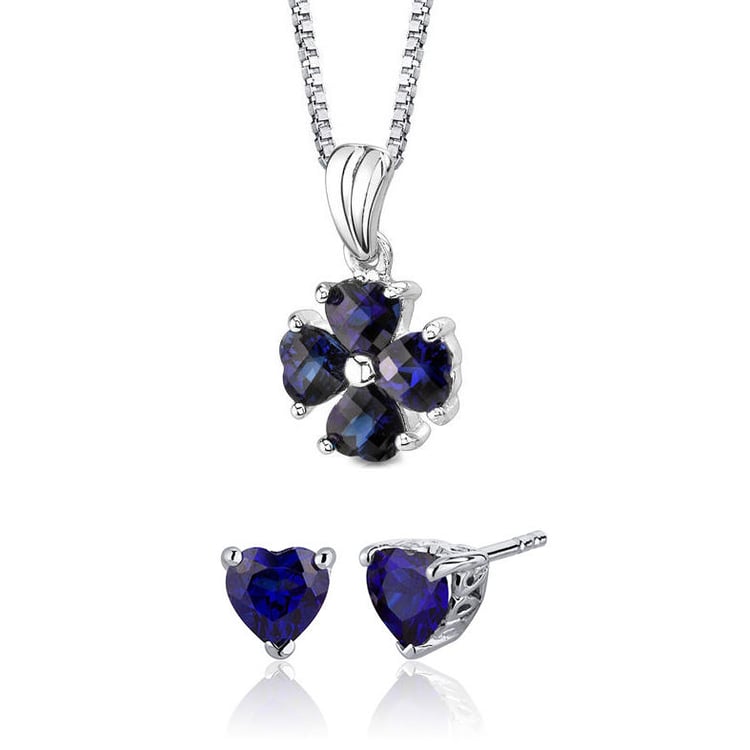 Modrá zafírová kolekcia šperkov zo striebra Kalisha