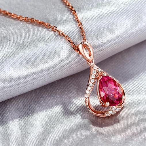 Náhrdelník s turmalínom a diamantmi 3554