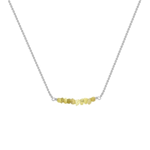 Zlatý choker so žltými nebrúsenými diamantmi Samante