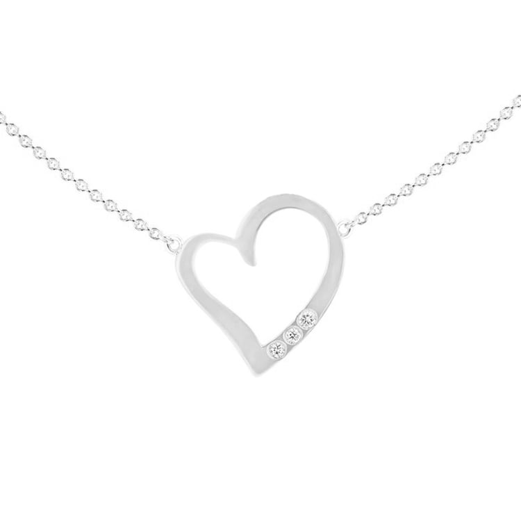 Náhrdelník v tvare srdca s diamantmi a gravírom Lois 102038