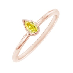 Minimalistický prsteň s certifikovaným fancy yellow lab-grown diamantom Moyer