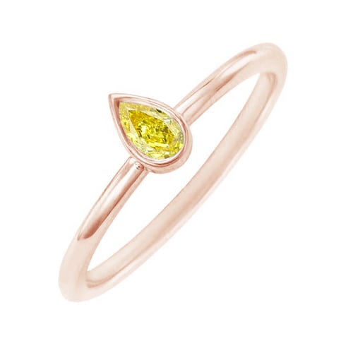 Minimalistický prsteň s certifikovaným fancy yellow lab-grown diamantom Moyer