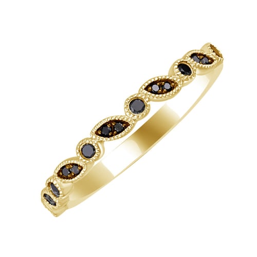 Čierne diamanty v zlatom eternity prsteni Lyla