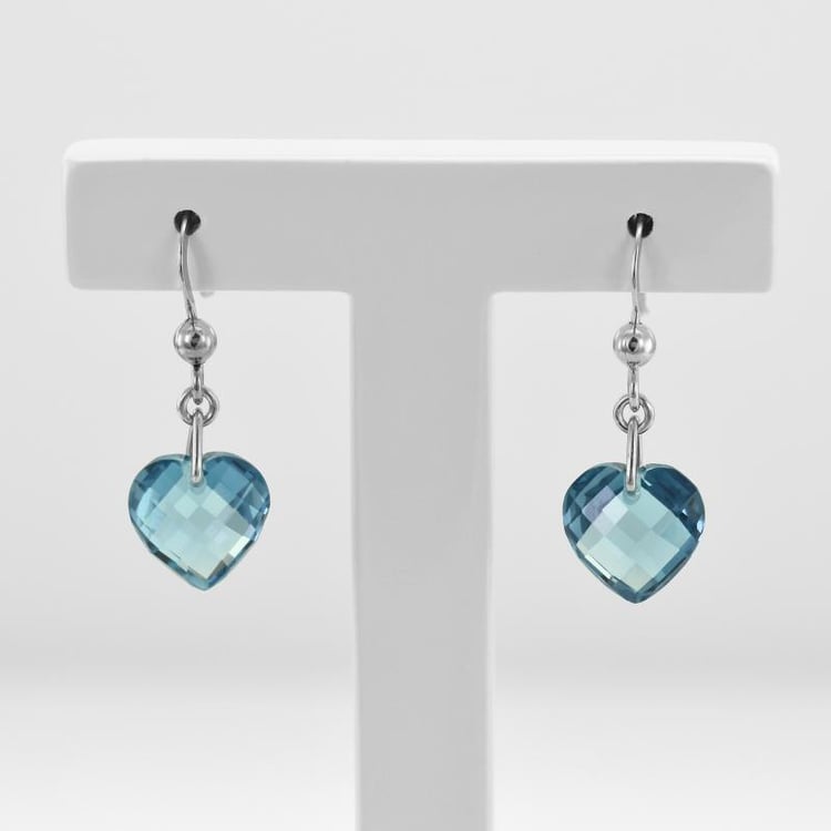 Náušnice s topásmi v tvare srdca 46325