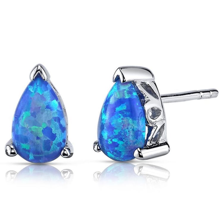Modré opálové náušnice 7142