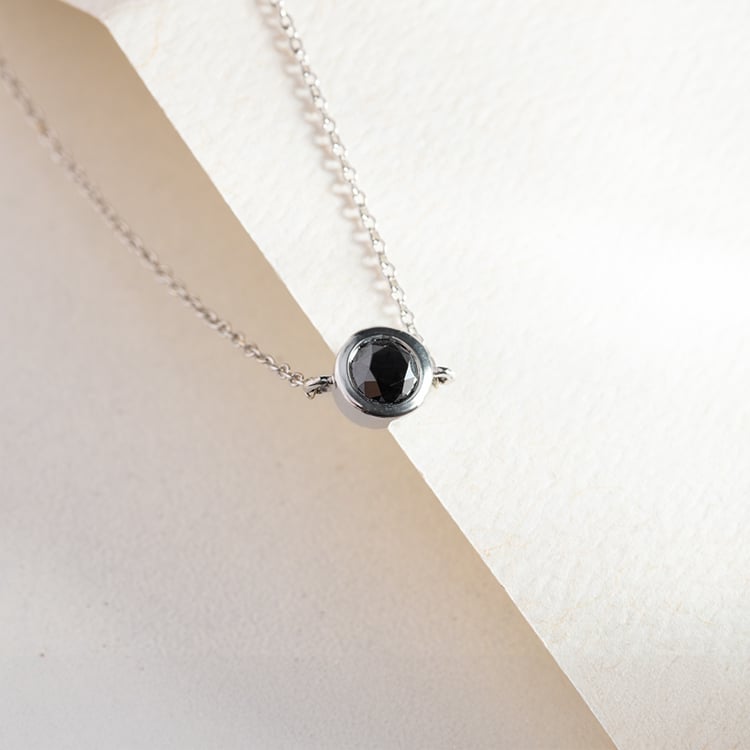 Strieborný náramok s čiernym diamantom Rollie 147950