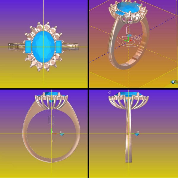 Prsteň v 3D modelovacom programe