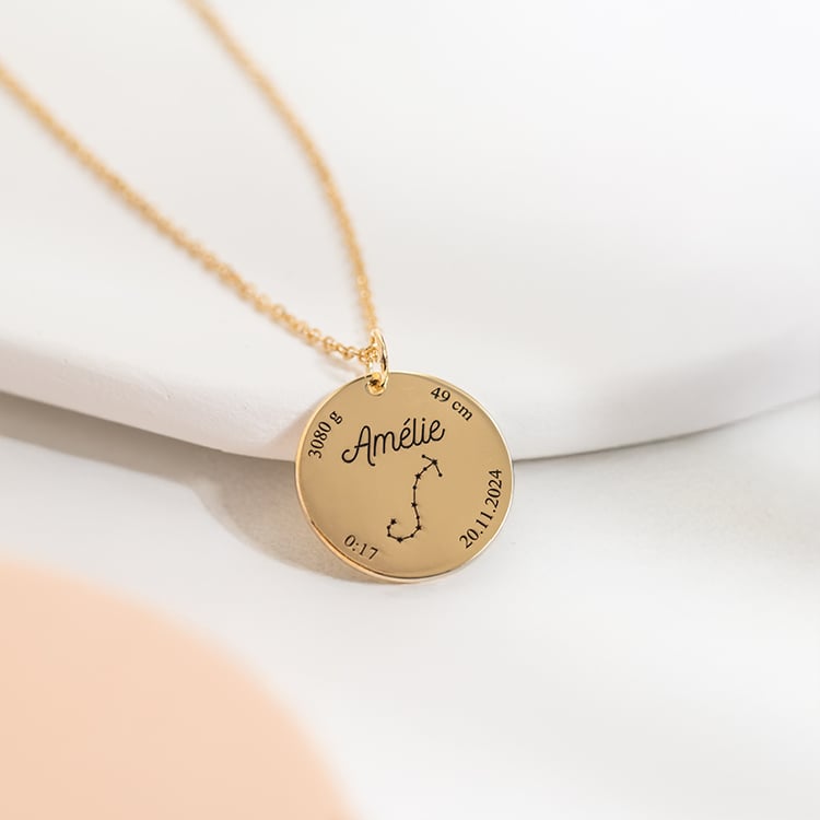 Strieborný novorodenecký prívesok s gravírom vašej voľby Grace 149218