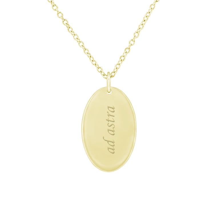 Zlatý oválný prívesok s obojstranným gravírom Gilmore 100020