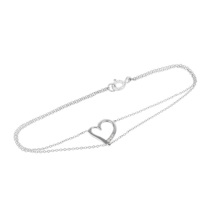 Dvojitý náramok v tvare srdca s diamantmi Katey 98445