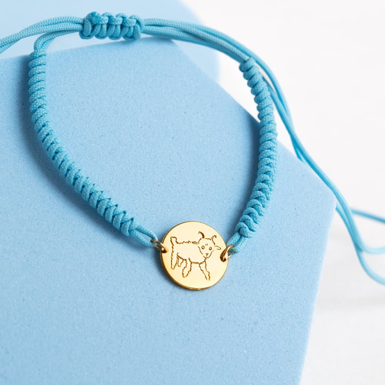 Strieborný povrázkový náramok s gravírom baránka Malý princ 144393