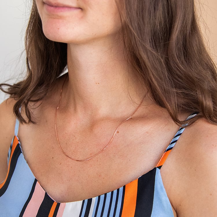 Venezia retiazka 50 cm z ružovo pozlateného striebra 107596