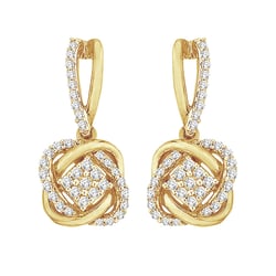 Prepletané náušnice s lab-grown diamantmi Earlene