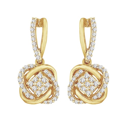 Prepletané náušnice s lab-grown diamantmi Earlene