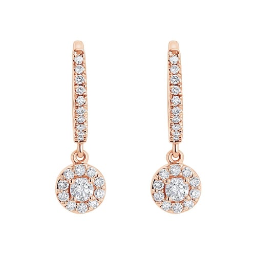 Strieborné kruhové náušnice s 0.09ct lab-grown diamantom Namita