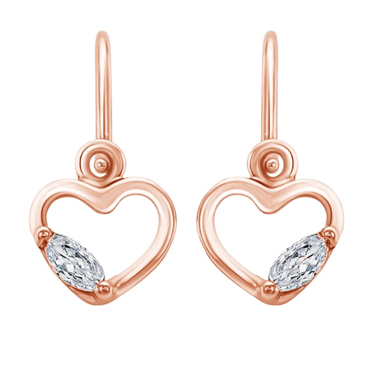 Náušnice pre deti v tvare srdiečka zo zlata 46991