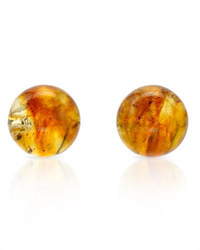 Náušnice s jantármi strieborné