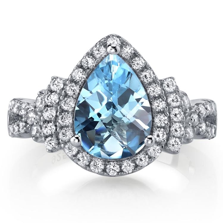 Strieborný prsteň s topásom 42571