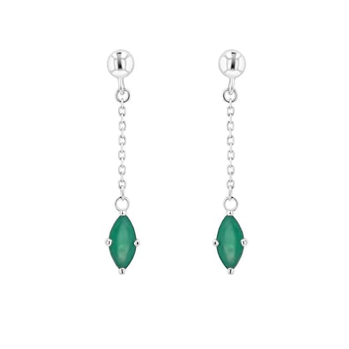 Zlaté visiace náušnice s brazílskymi smaragdmi Giada