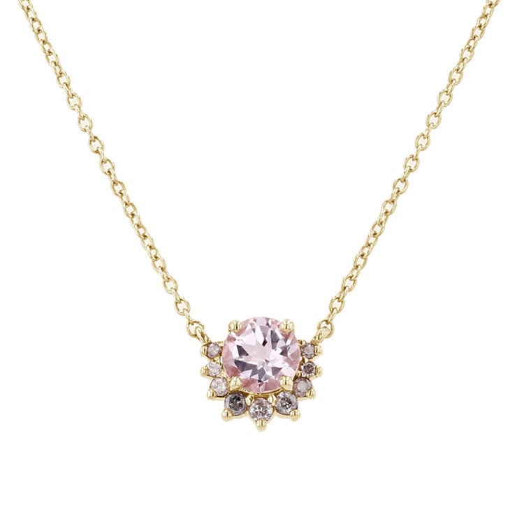 Zlatý náhrdelník s morganitom Traci 97084