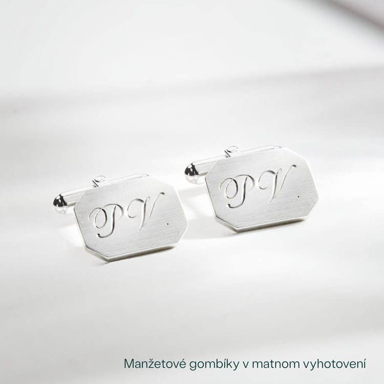 Strieborné manžetové gombíky s gravírom 165682