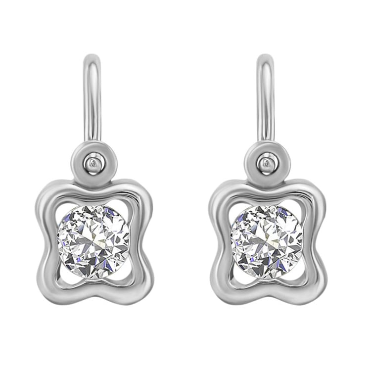 Zlaté detské náušnice s diamantmi