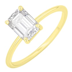 Zásnubný prsteň s výberom písmen a emerald lab-grown diamantom Olson