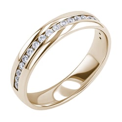Zlatý eternity prsteň s diamantmi z orieškového zlata Loby