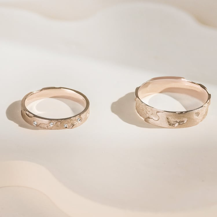 Svadobné obrúčky s ručne rytým povrchom Cley 163750