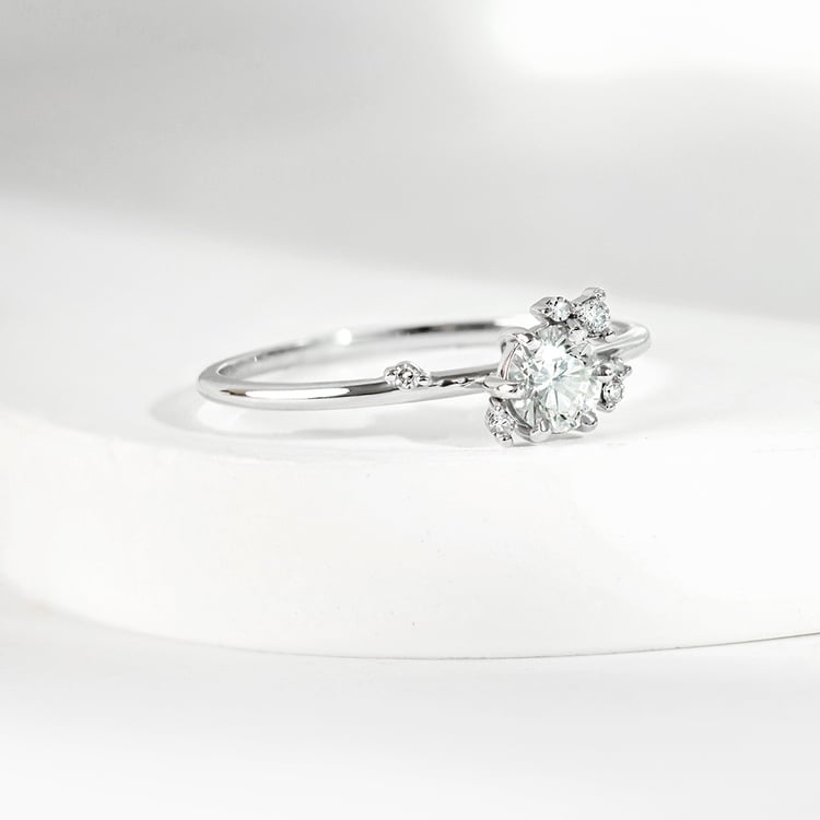 Cluster zásnubný prsteň s 0.3ct prírodným diamantom Rosa 161662