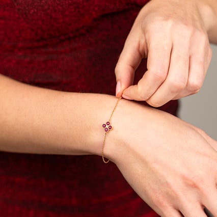 Rubínový náramok s diamantom Reith