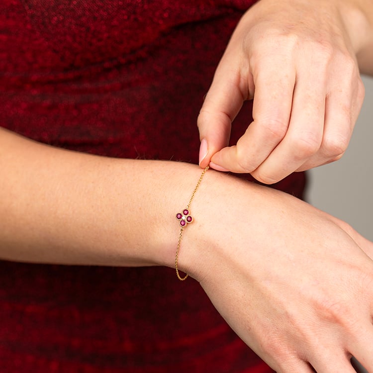 Rubínový náramok s diamantom Reith 147072