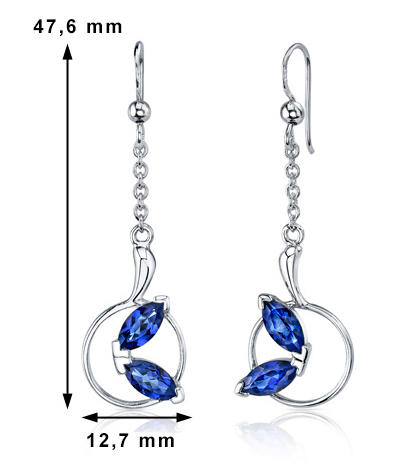 Zafírové náušnice zo striebra 2771