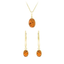 Zlatý set šperkov s jantármi Lanwa