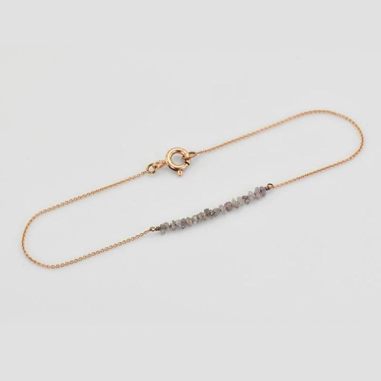 Zlatý náramok s nebrúsenými diamantmi 38653