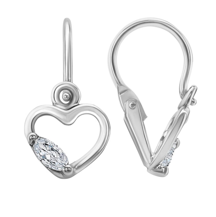 Detské náušnice zo zlata v tvare srdiečka 30926