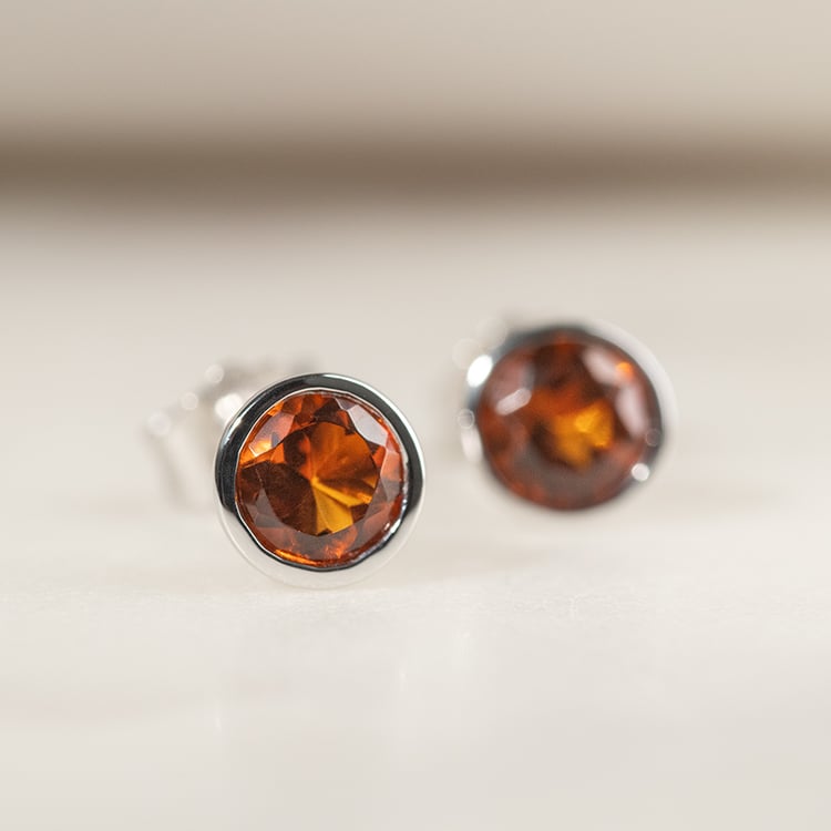 Bezel náušnice s citrínmi Sontre 135754