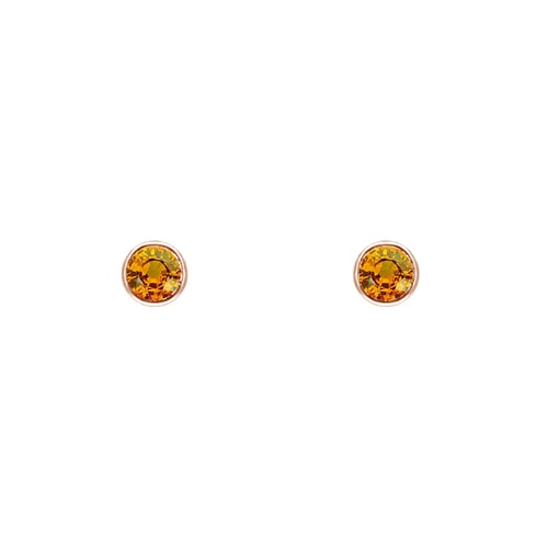 Minimalistické bezel náušnice s padparadscha zafírmi Viosa