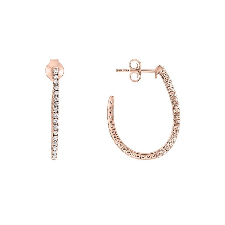 Zlaté flexi polkruhové náušnice s diamantmi Close 141259