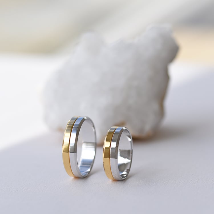 Svadobné obrúčky so skosenými hranami 61378